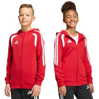 adidas Tiro 26 League Sweatshirt-Kapuzenpullover mit durchgehendem Reißverschluss für Kinder, Rot, KF9101