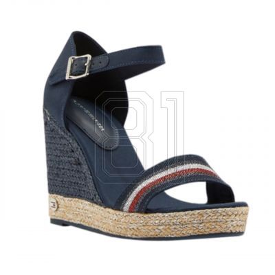 9. Tommy Hilfiger Ripsband-Sandalen mit hohem Keilabsatz W FW0FW05254