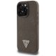 2. Guess Grained Hot Stamp Peony Triangle Logo MagSafe iPhone 16 Pro Hülle - Braun
