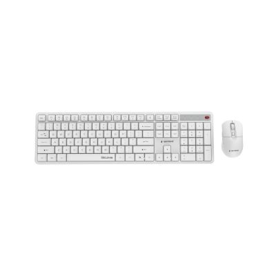 GEMBIRD Kabelloses Tastatur- und Maus-Set Silent Key Pro Business, Weiß, US-Layout