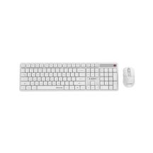 GEMBIRD Kabelloses Tastatur- und Maus-Set Silent Key Pro Business, Weiß, US-Layout