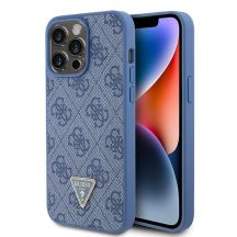 Guess GUHCP15XP4TDPB iPhone 15 Pro Max 6,7" blau/blaues Hardcase Leder 4G Triangle Strass