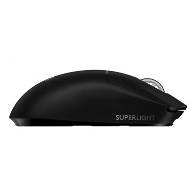13. Logitech G Pro X Superlight Gaming-Maus, kabellos, rechte Seite, RF, 25600 DPI