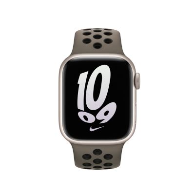 3. Apple Nike Sportarmband für Apple Watch, Olivgrau/Schwarz, 41 mm