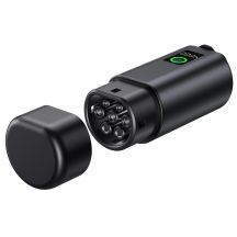 V2L Typ 2 Adapter – Schuko 3500 W mit Leistungsanzeige und Gehäuse – schwarz