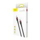 13. Baseus CATKLF-H91 USB-C – USB-C PD QC-Kabel 60 W 3 A 480 Mbit/s 2 m – Schwarz und Rot