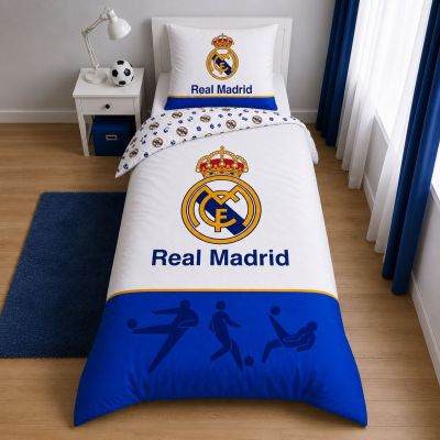 4. Real Madrid Bettwäsche-Set aus Baumwolle, 140x200 + 70x90 cm, REB80223BL