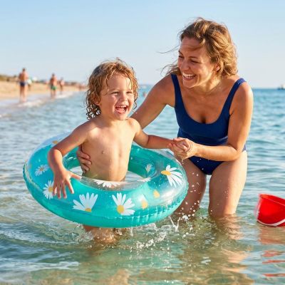 5. Schwimmring 90 cm Daisy Türkis 35662
