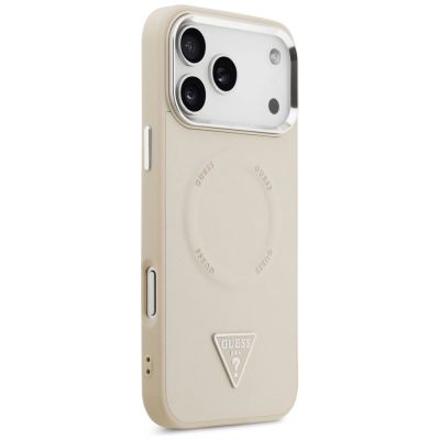 4. Guess MagSafe-Hülle mit Dreieckslogo für iPhone 17 Pro – Beige