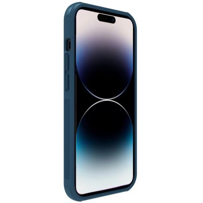 6. Nillkin Super Frosted Shield Pro Hülle für iPhone 14 Pro Rückseite blau