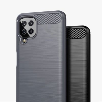 7. Carbon Case Flexibel Handyhülle TPU Schutzhülle für Samsung Galaxy A22 4G schwarz
