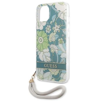 6. Guess GUHCP13SHFLSN iPhone 13 mini 5.4" grün/grüne Hardcase Flower Strap