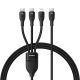 Baseus Flash Series 3 100W USB-C 3in1 Kabel - USB-C+USB-C+ Lightning 1,5m + 3 x 0,25m - schwarz