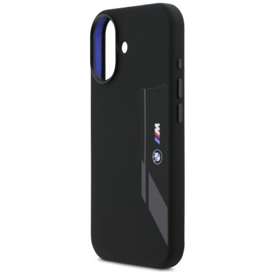 6. BMW M Silikonhülle mit vertikalem Logo und MagSafe-Funktion für iPhone 17 – Schwarz
