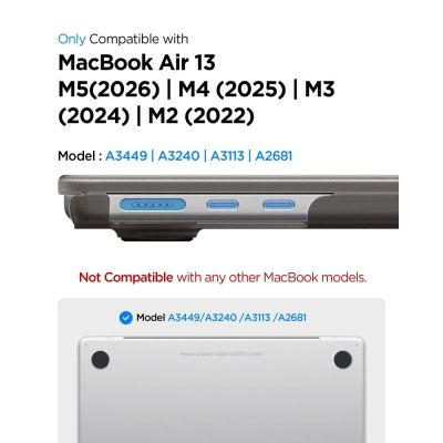 11. Spigen AirSkin Hülle für MacBook Air 13" 2023/2024/2025/2026 - Halbtransparent