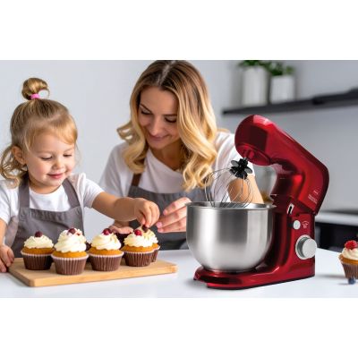 26. ELDOM WRK1250 Küchenmaschine, 800 W, mit verschiedenen Aufsätzen zum Schlagen, Mischen und Kneten, 5-Liter-Metallschüssel, 8 Geschwindigkeitsstufen + Pulsfunktion