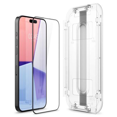 4. Spigen Glas.tR EZ Fit FC gehärtetes Glas für iPhone 15 Pro Max – Schwarz