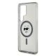 6. Karl Lagerfeld Button Choupette Head Gedrucktes Logo MagSafe Samsung Galaxy S25 Ultra Hülle schwarz