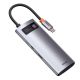7. Baseus Metal Gleam Series 5-in-1 Multifunktions-HUB USB Typ C - USB Typ C Stromversorgung 100 W / HDMI 4K 30 Hz / 3x USB 3.2 Gen 1 (CAHUB-CX0G)