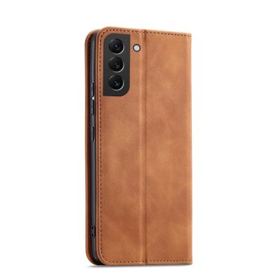 3. Magnet Fancy Case für Samsung Galaxy S23+ Flip Cover Wallet Stand Braun