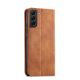 3. Magnet Fancy Case für Samsung Galaxy S23+ Flip Cover Wallet Stand Braun