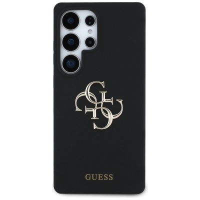 3. Guess Silikon Big 4G Logo Bottom Script Hülle für Samsung Galaxy S25 Ultra - Schwarz