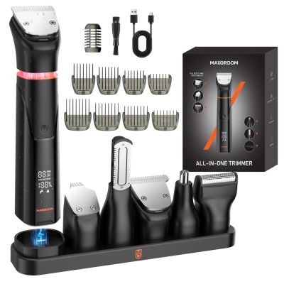 3. MAXGROOM JK-666 6-in-1 Trimmer für Bart, Haare, Körper, Nase und Ohren IPX6 - Schwarz
