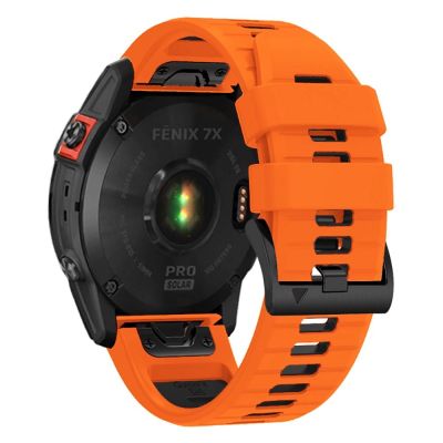3. Tech-Protect IconBand Pro Armband für Garmin Fenix ​​​​3 / 5X / 3HR / 5X Plus / 6X / 6X Pro / 7X – Orange & Schwarz