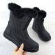5. Schwarze, flache, gefütterte Damen-Schneestiefel Potocki KI24322