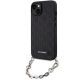 Karl Lagerfeld KLHCP14SSACKLHPK iPhone 14 6,1" schwarz/schwarzes Hardcase mit Saffiano-Monogrammkette
