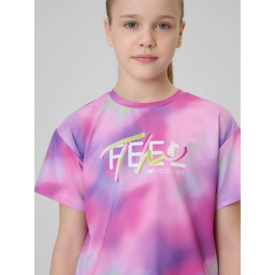 5. Schnelltrocknendes Sport-T-Shirt für Mädchen 4F 4FJRSS26TFTSF2394-90A