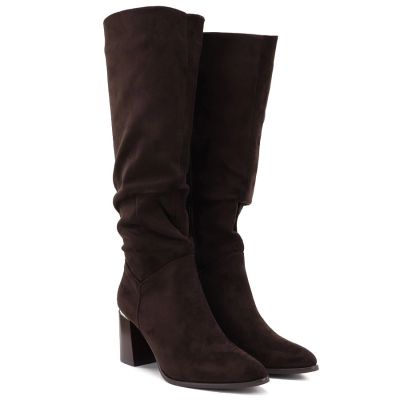 4. Damenstiefel mit Blockabsatz in Schokoladenbraun Jezzi MR2623-7