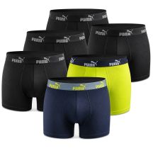 Puma Herren-Boxershorts, 6er-Pack, Schwarz, Grün, Marineblau