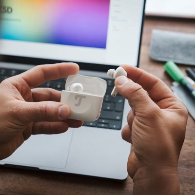 8. Teufel AIRY TWS Pro True-Wireless Bluetooth-Kopfhörer silber-weiß - Kopfhörer - 20 kHz