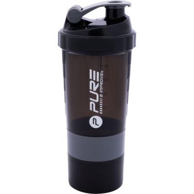 10. FITNESS-SHAKER-FLASCHE 500ML SCHWARZ GRAU PURE 2 IMPROVE