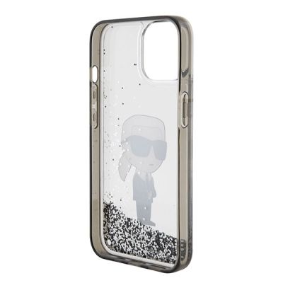 7. Karl Lagerfeld KLHCP15SLKKNSK iPhone 15 6,1" transparentes Hardcase Liquid Glitter Ikonik