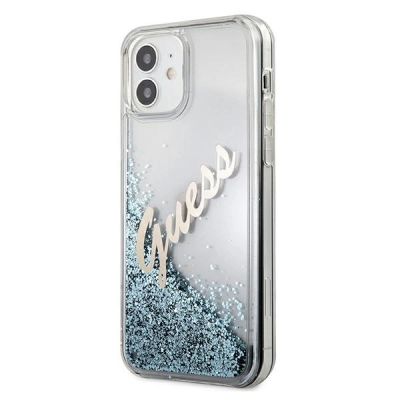 2. Guess GUHCP12SGLVSBL iPhone 12 mini 5.4" Blau/Blau Hardcase Glitter Vintage Script