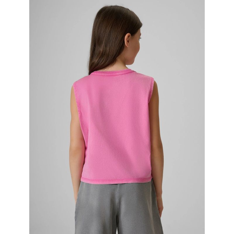 2. Ärmelloses Mädchen-T-Shirt mit Aufdruck 4F 4FJRSS26TSLEF328-54S