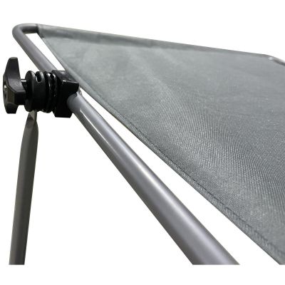 35. Faltbarer Strandstuhl mit Sonnendach auf Rollen, 116 x 62 x 62–90 cm, Grau