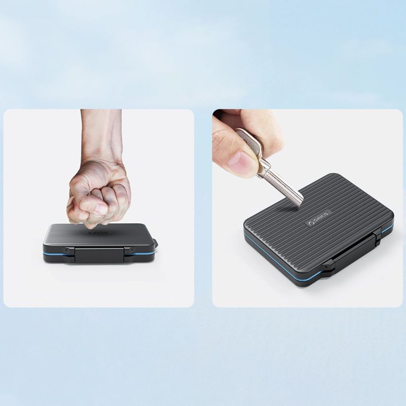 10. Speicherkartenetui Black für 2,5"-SSD, 2,5"-HDD, M.2-SSD, SD-Karte, Micro-SD-Karte, CompactFlash-Karte und Kartenleser