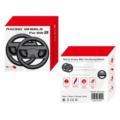 5. Rennlenkrad für Nintendo Switch 2 Joy-Con Controller (2er-Pack) – Schwarz