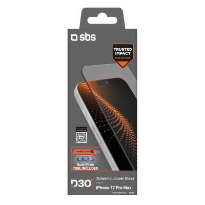 2. SBS Schutzglas mit D3O-Technologie Set mit Applikator für iPhone 17 Pro Max