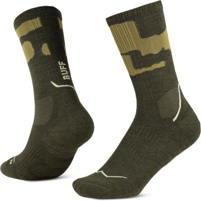 Buff THERMONET® CREW SOCKS TC OLIVE GREEN L Socken