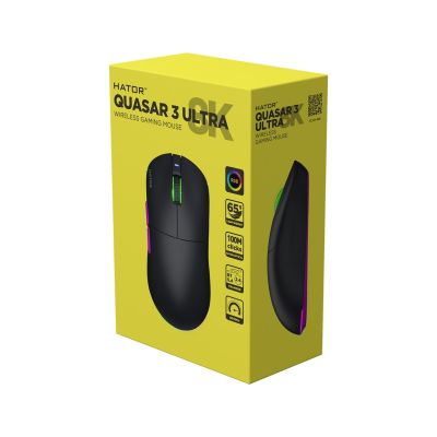 22. Hator Quasar 3 Ultra 8K Kabellose Gaming-Maus Schwarz