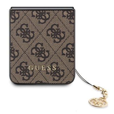 5. Guess 4G Charms Collection Hülle für Samsung Galaxy Z Flip 5 – braun