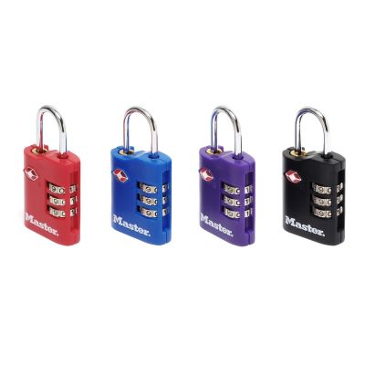 2. MASTER LOCK 4686EURT Kofferschloss, Zahlenschloss für Gepäck, Zink, Schwarz, Blau, Lila, Rot
