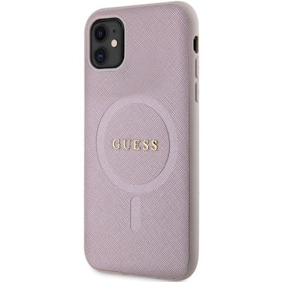 2. Guess GUHMN61PSAHMCP Hülle für iPhone 11 / Xr – rosa Saffiano MagSafe