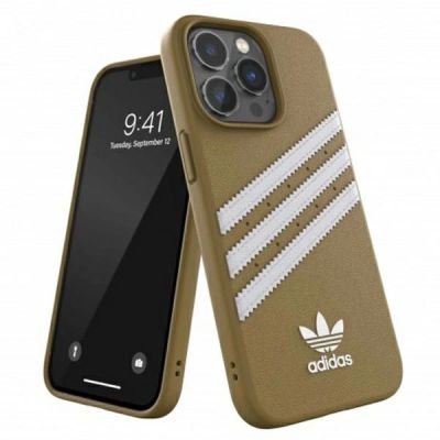 8. Adidas OR Molded Case PU für iPhone 13 Pro / iPhone 13 - Beige und Gold
