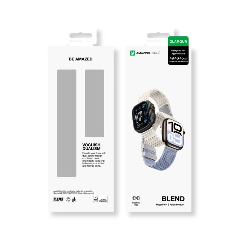 9. 2er-Set AmazingThing Blend Band für Apple Watch 45/46/49 mm – Space Blue/Stellar