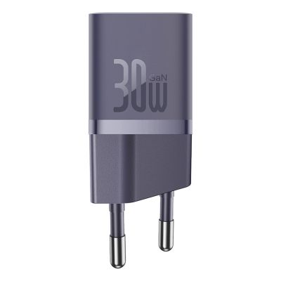 2. Baseus GaN5 30W USB-C EU-Wandladegerät mit lila Kabel , Baseus Dynamic 3 USB-C 100W 1m - Lila